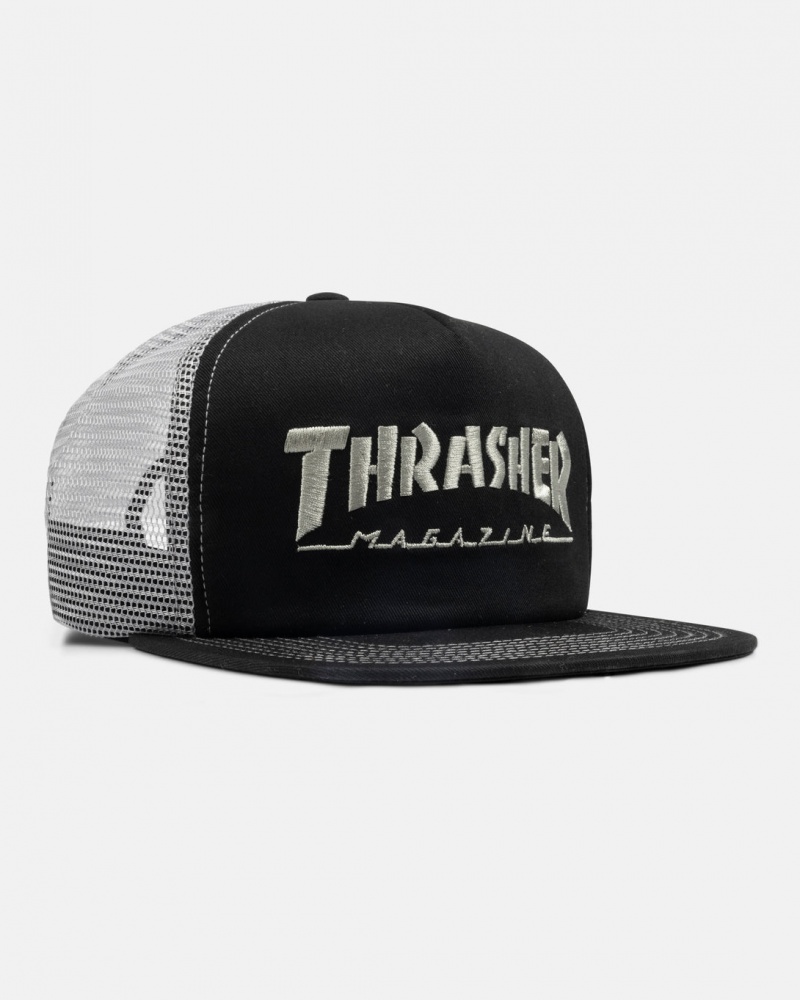 Sombreros Thrasher Magazine Mag Logo Trucker Negros Grises | THD-873542