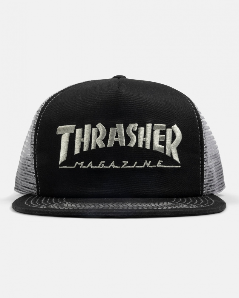 Sombreros Thrasher Magazine Mag Logo Trucker Negros Grises | THD-873542