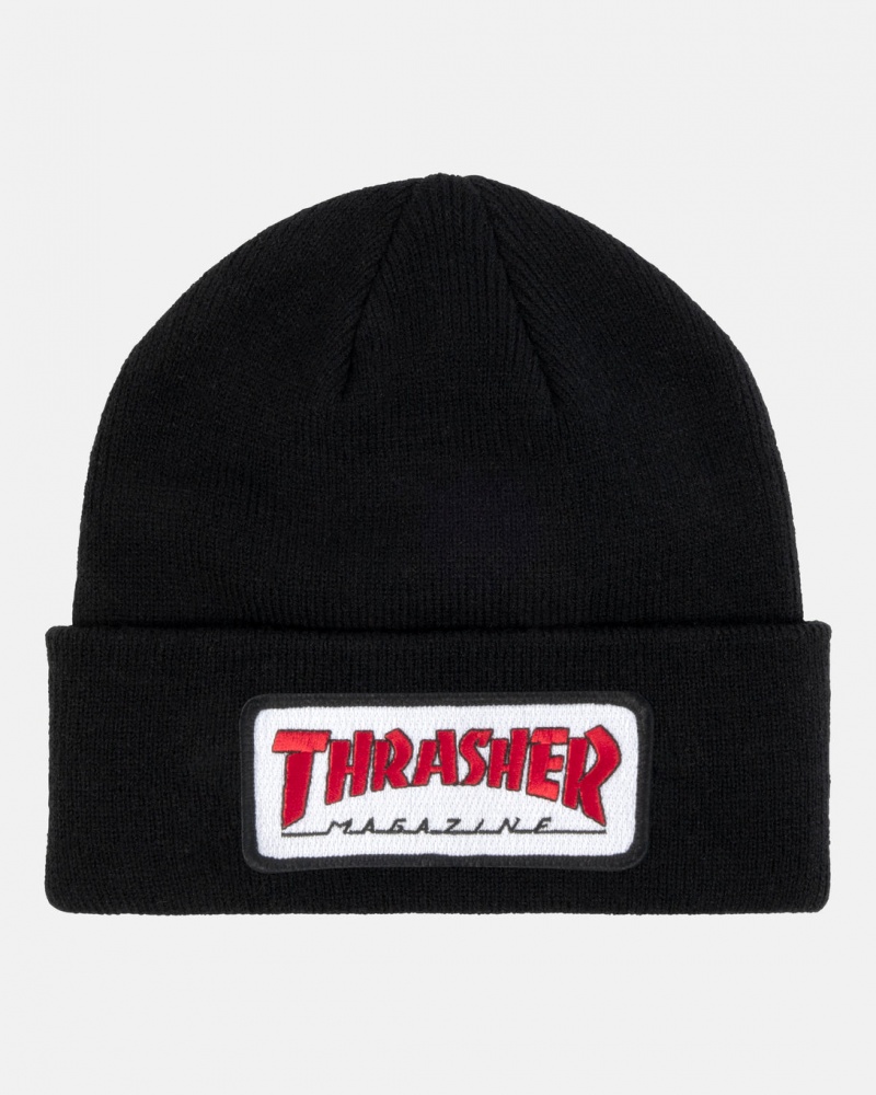 Sombreros Thrasher Magazine Outlined Patch Beanie Negros | MPQ-781246
