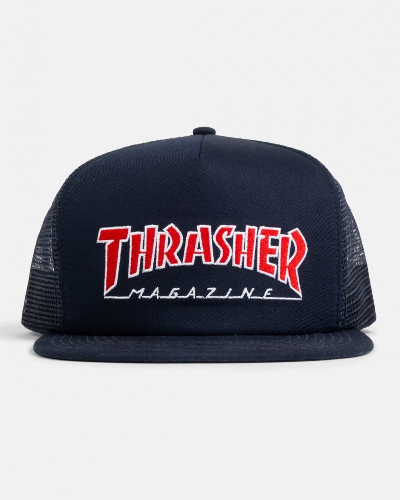 Sombreros Thrasher Magazine Outlined Trucker Azul Marino Azules | UDH-476152