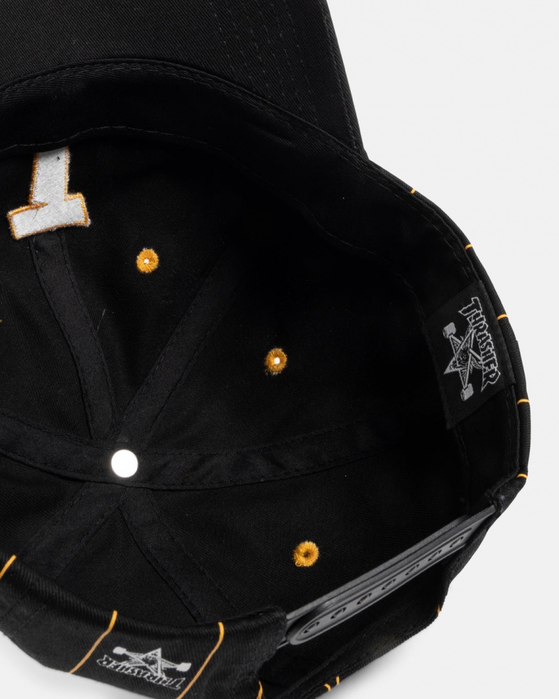 Sombreros Thrasher Magazine Pinstripe T Old Timer Hat Negros Amarillos | FJV-748126