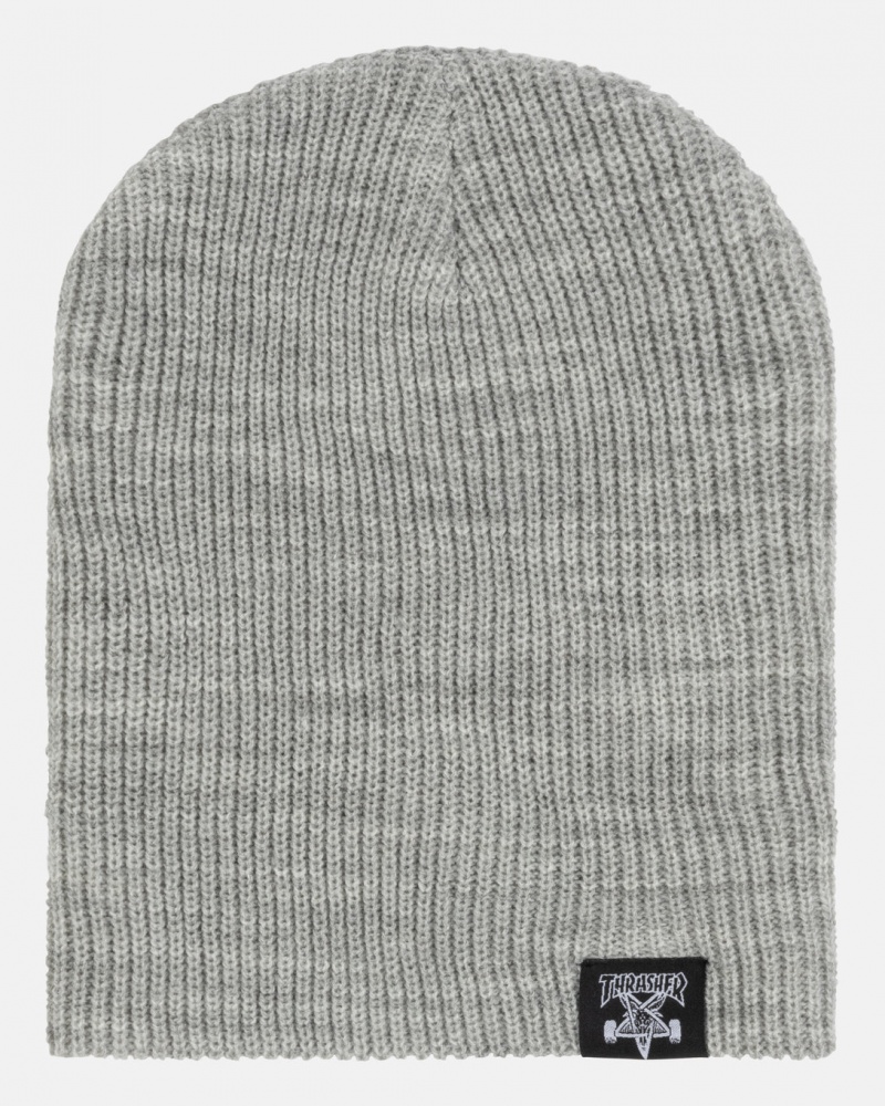 Sombreros Thrasher Magazine Skate and Destroy Beanie Grises | SQM-947568