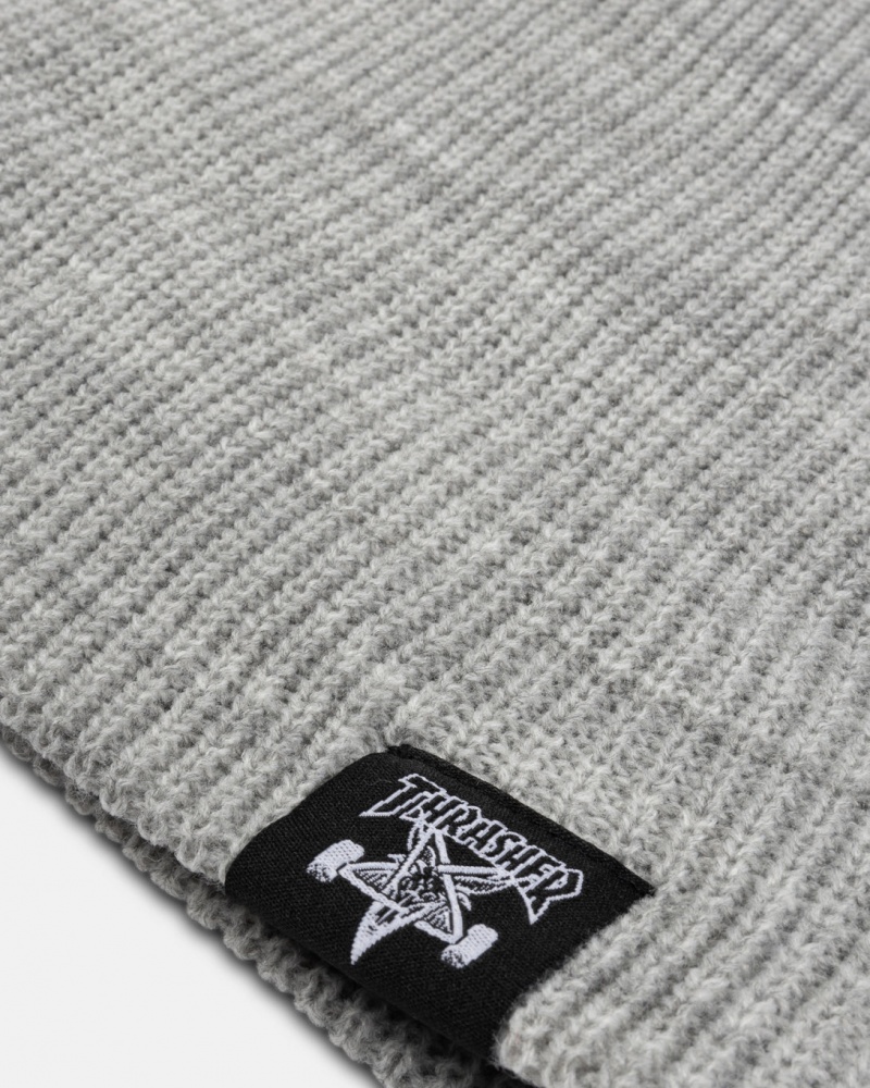 Sombreros Thrasher Magazine Skate and Destroy Beanie Grises | SQM-947568