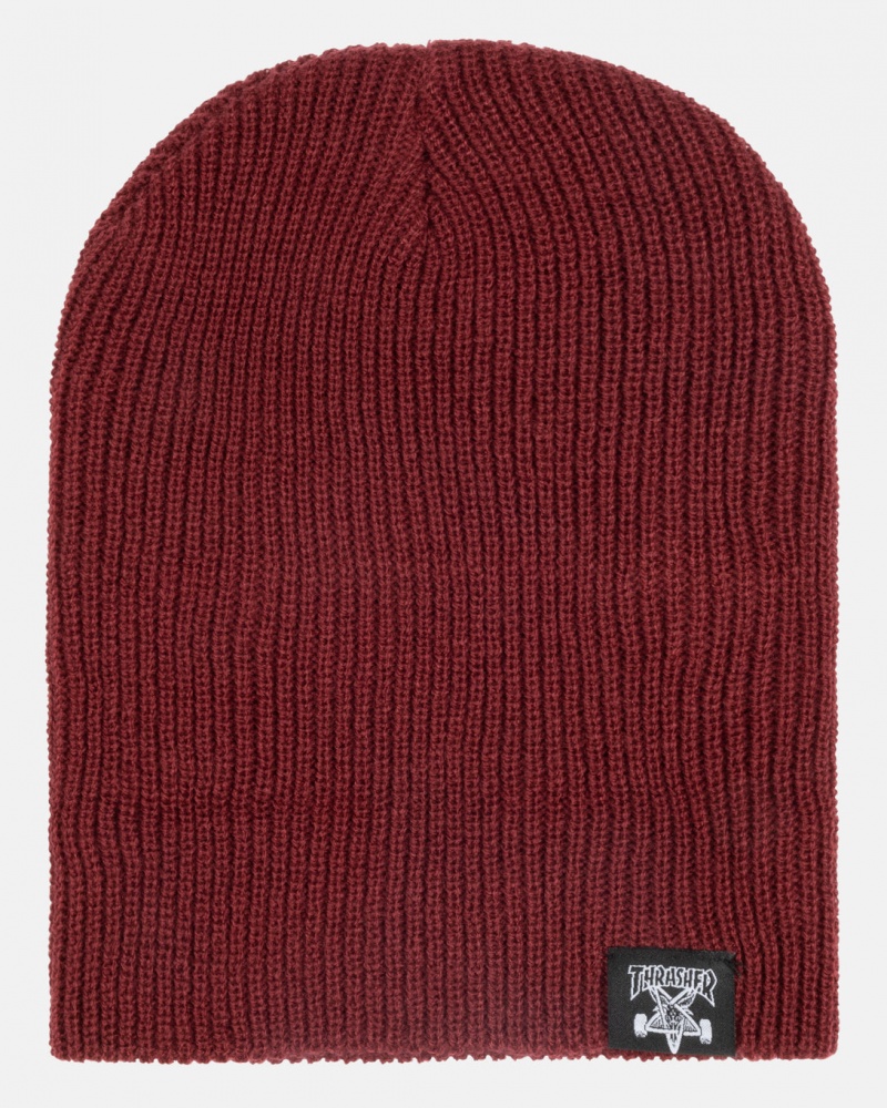 Sombreros Thrasher Magazine Skate and Destroy Beanie Vino Granate | AIF-297106