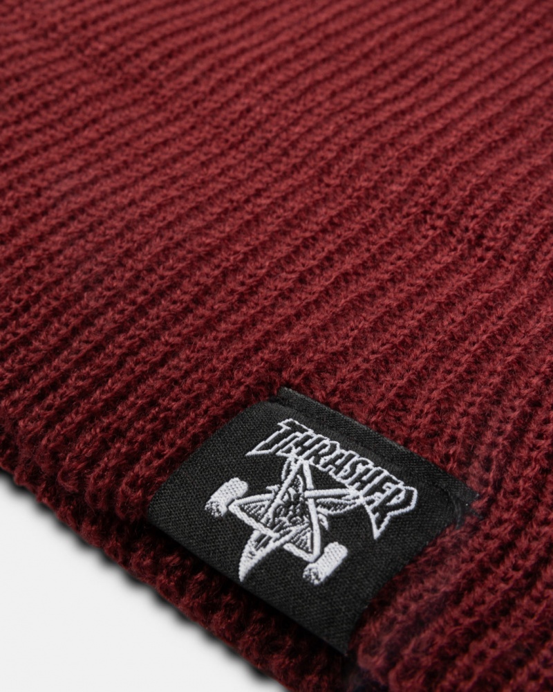 Sombreros Thrasher Magazine Skate and Destroy Beanie Vino Granate | AIF-297106
