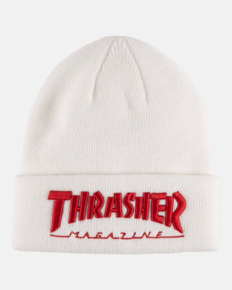 Sombreros Thrasher Magazine Thrasher Beanie Blancos | OHB-160239