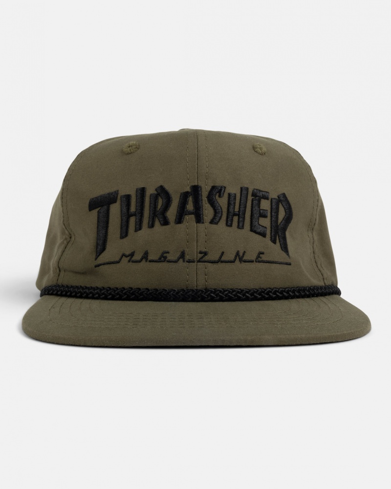 Sombreros Thrasher Magazine Thrasher Rope Snapback Olive/Black | FAJ-604157