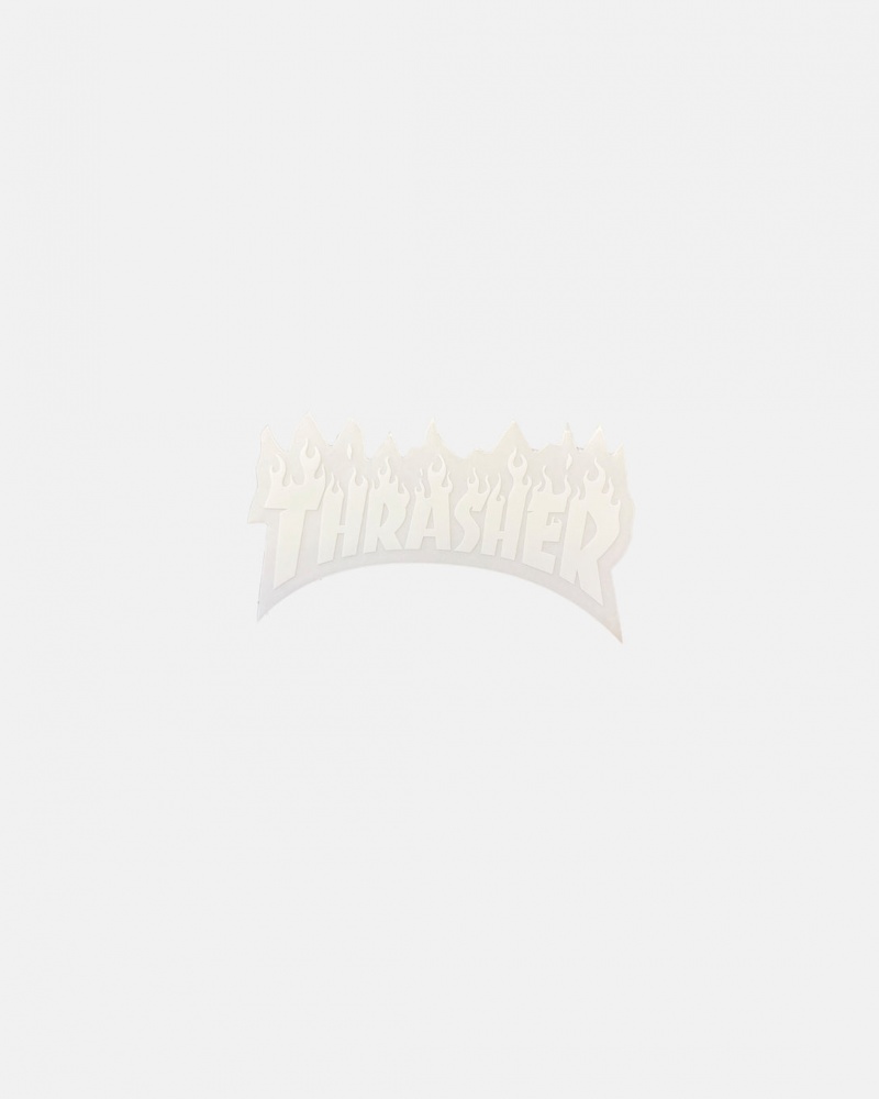 Stickers Thrasher Magazine Flame Die Cut Sticker Blancos | CSU-208154