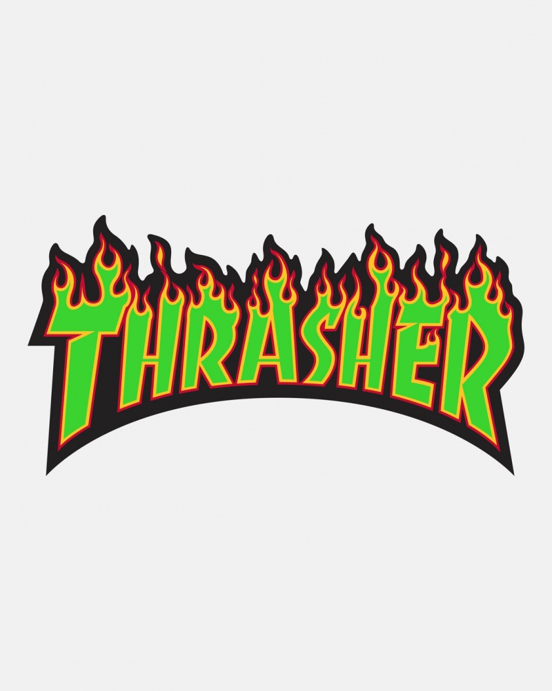 Stickers Thrasher Magazine Flame Sticker Verdes | RJN-738460
