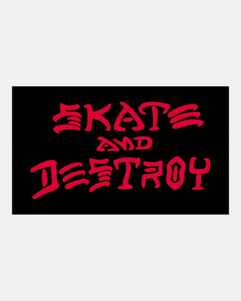 Stickers Thrasher Magazine Skate and Destroy Sticker Negros Rojos | USG-431796