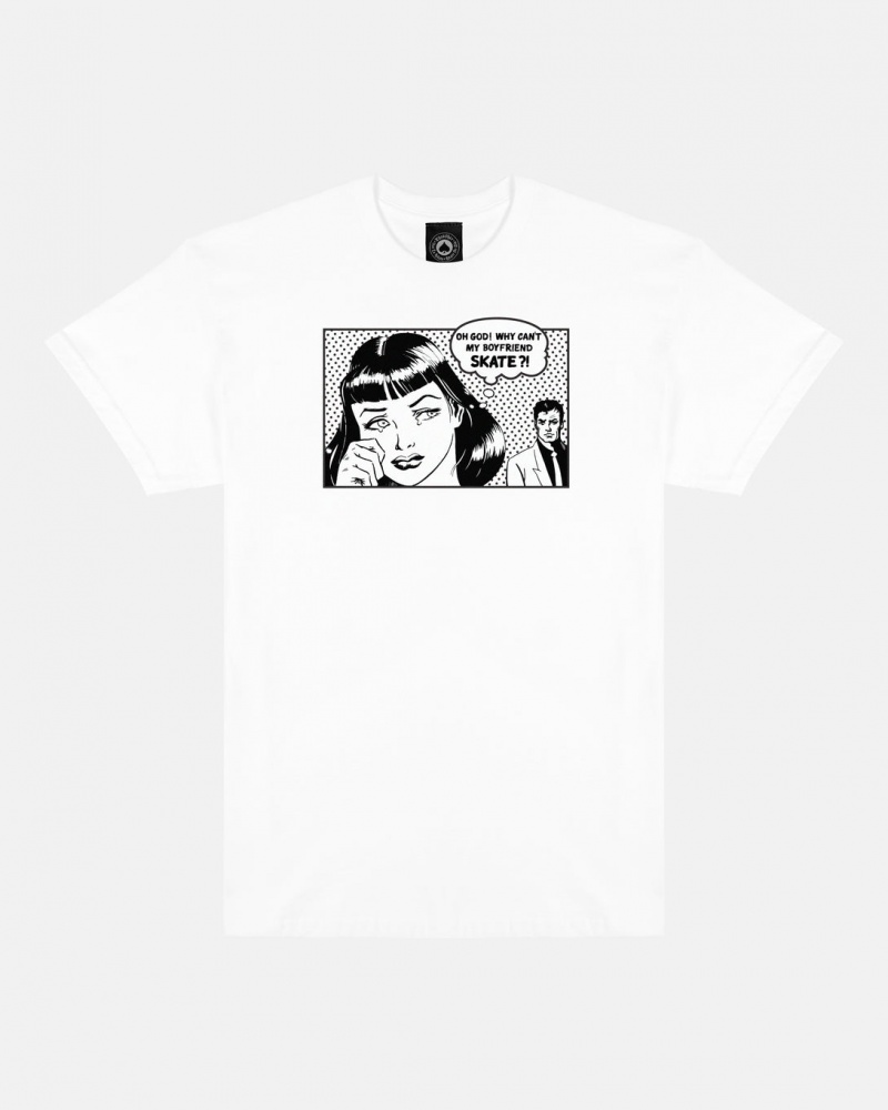 T-Shirts Thrasher Magazine Boyfriend T-Shirt Blancos | PBU-958230
