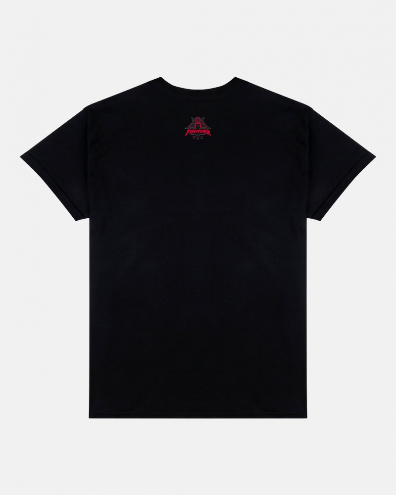 T-Shirts Thrasher Magazine Devil's Pit T-Shirt Negros | IEB-198354