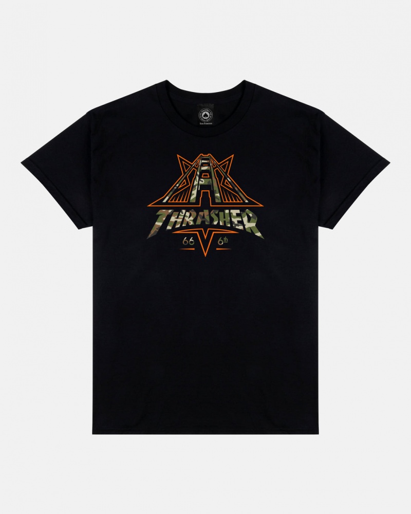 T-Shirts Thrasher Magazine Golden Gate T-Shirt Camuflados | BLP-238540