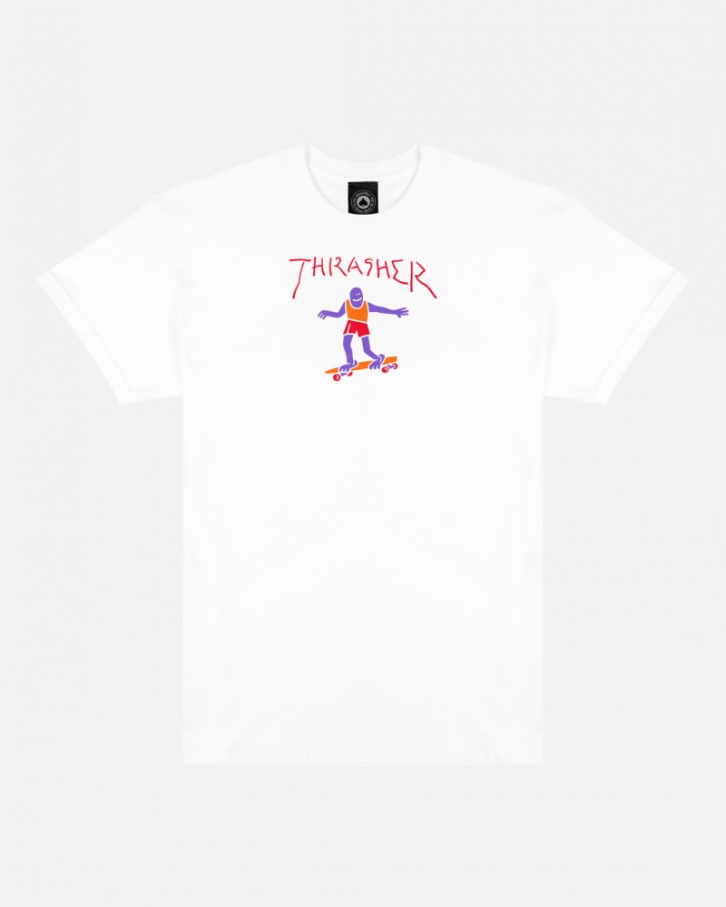 T-Shirts Thrasher Magazine Gonz T-Shirt Blancos | UVB-408571
