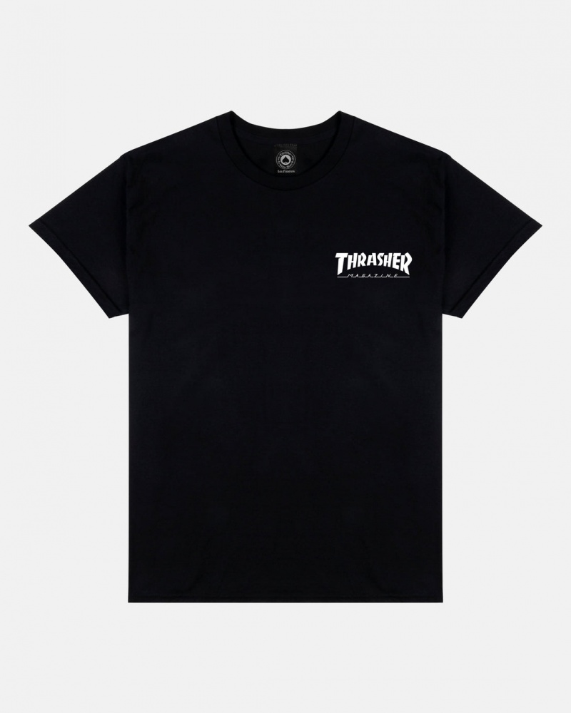 T-Shirts Thrasher Magazine Little Thrasher T-Shirt Negros | ADR-714096