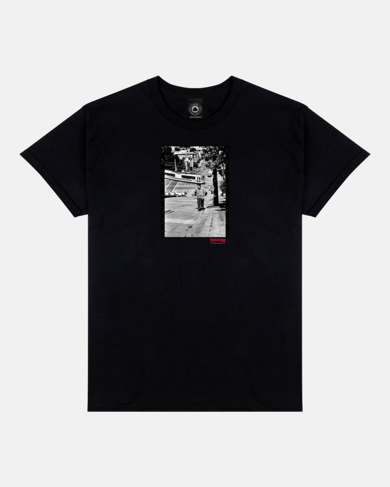 T-Shirts Thrasher Magazine Noah Hills T-Shirt Negros | XPK-735864