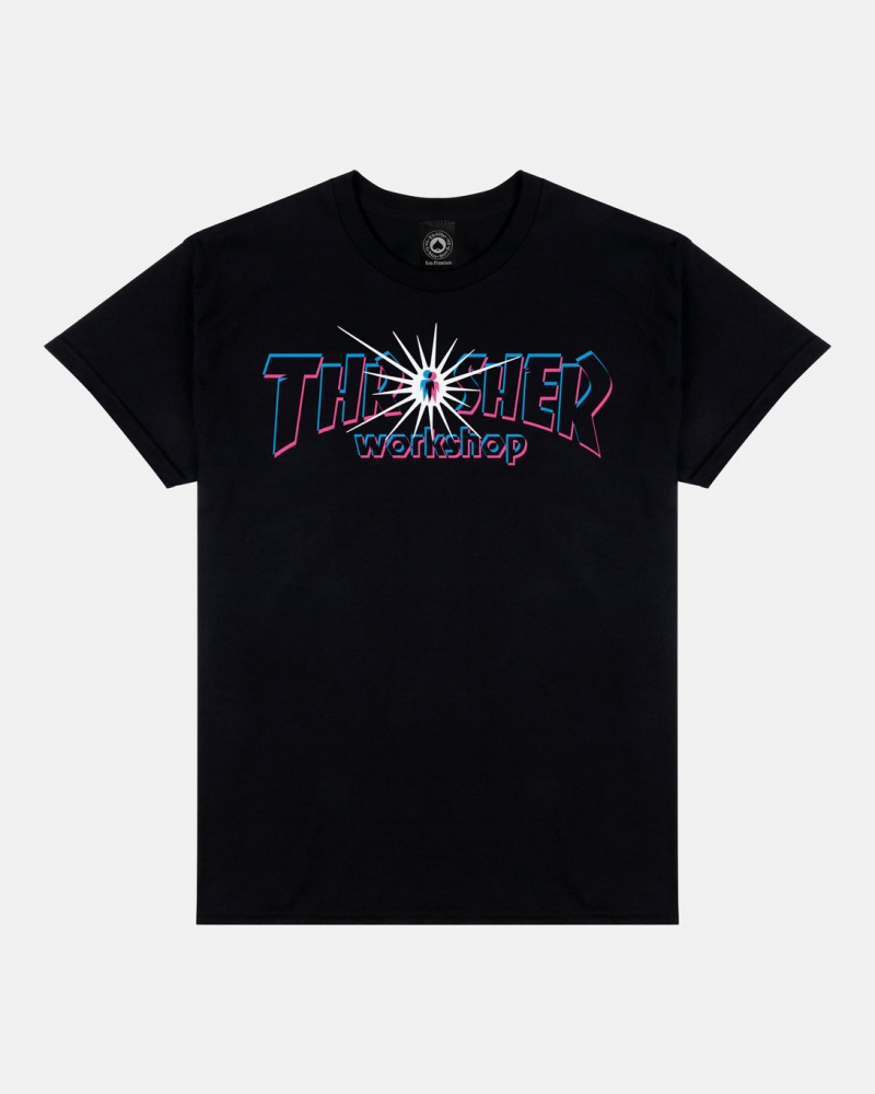 T-Shirts Thrasher Magazine Nova T-Shirt Negros | MLG-531762