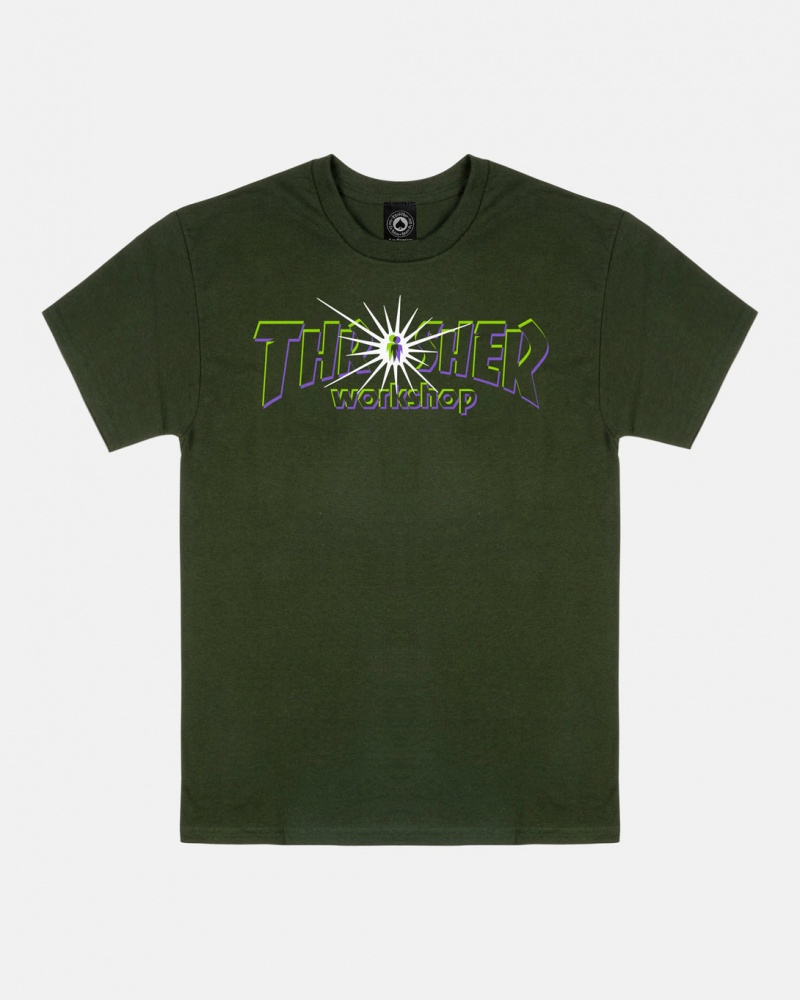 T-Shirts Thrasher Magazine Nova T-Shirt Verdes | IKH-724103