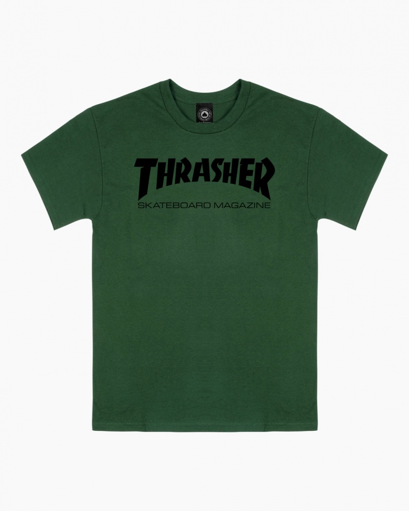 T-Shirts Thrasher Magazine Skate Mag T-shirt Verdes | PLU-894135