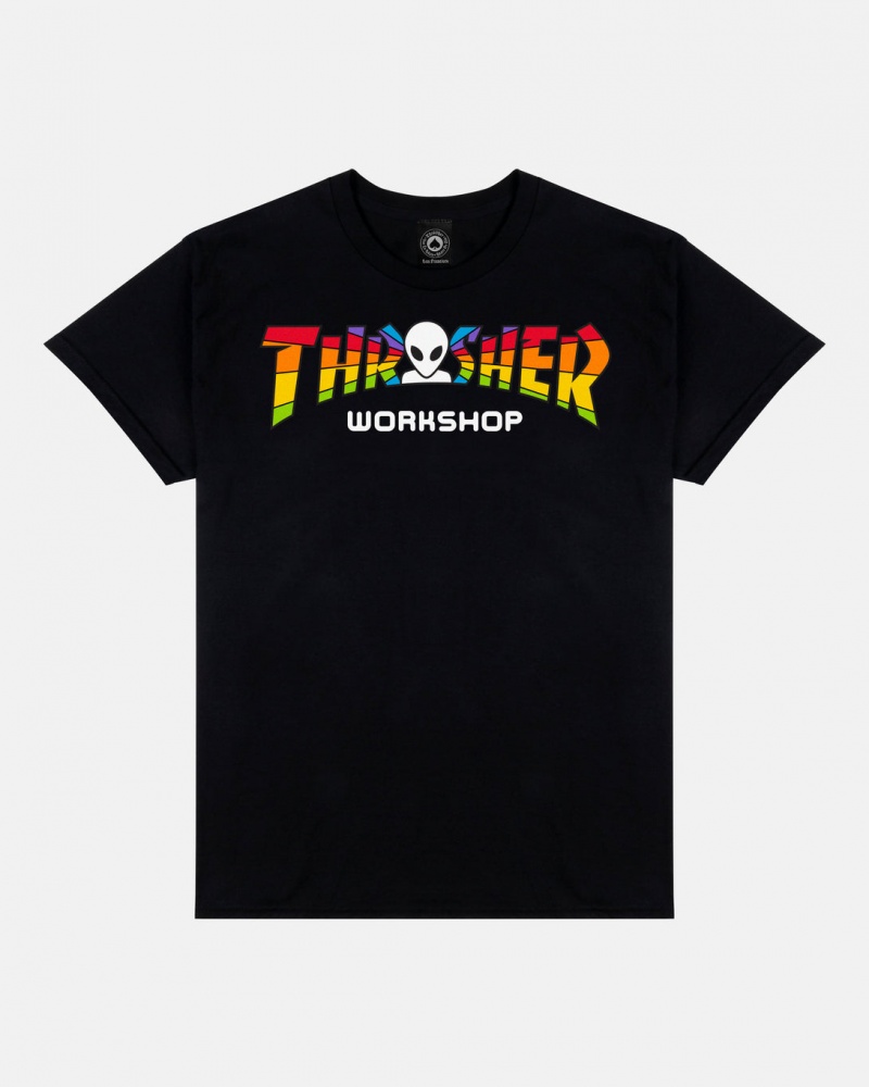 T-Shirts Thrasher Magazine Spectrum T-Shirt Negros | TNP-610425