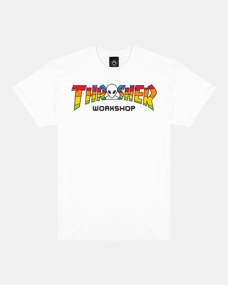 T-Shirts Thrasher Magazine Spectrum T-Shirt Blancos | UNW-073198